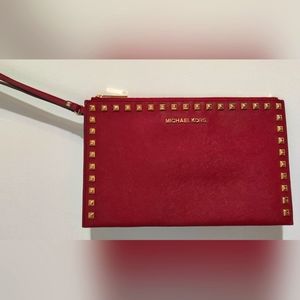 Michael Kors crimson red wristlet